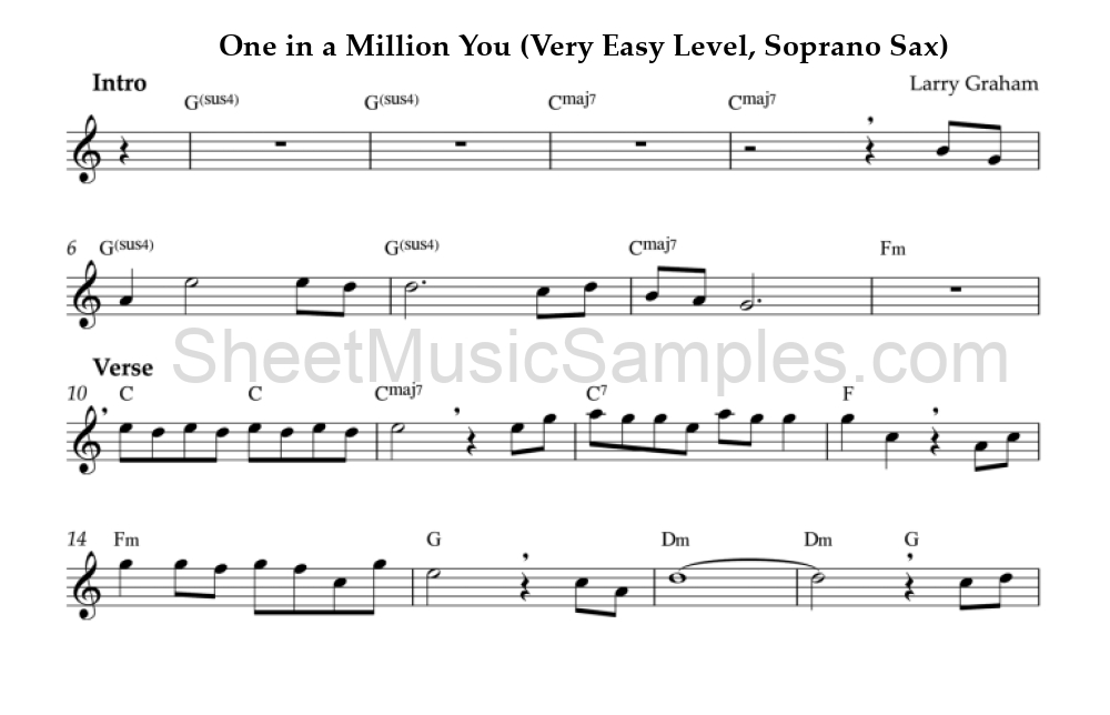 One in a Million You (Very Easy Level, Soprano Sax)