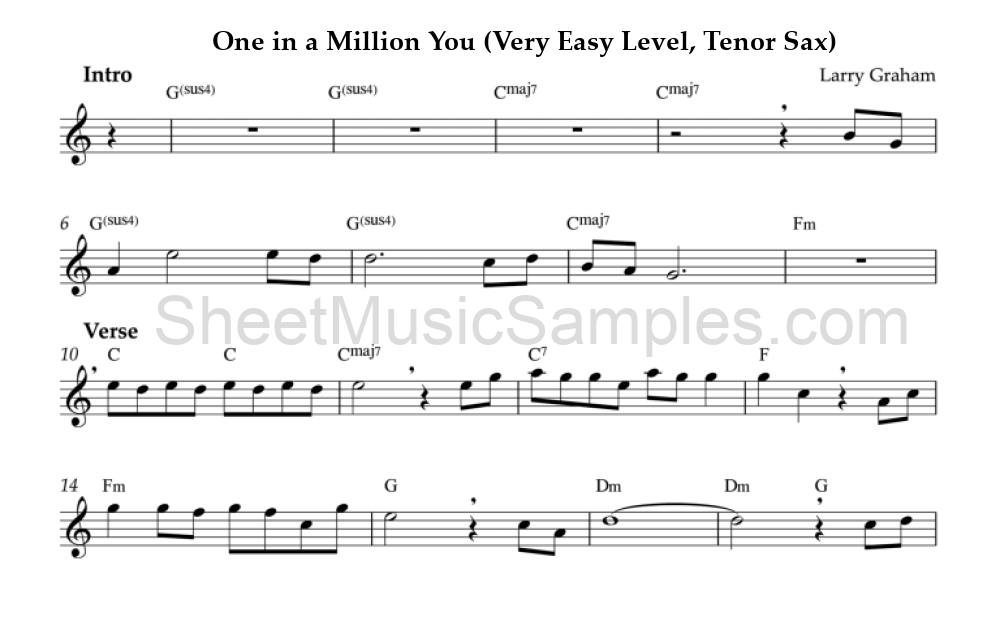 One in a Million You (Very Easy Level, Tenor Sax)