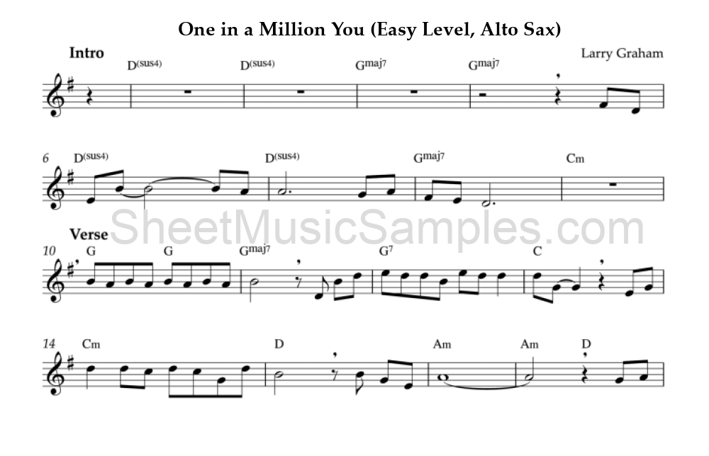 One in a Million You (Easy Level, Alto Sax)