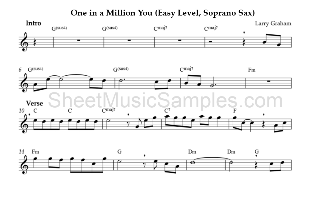 One in a Million You (Easy Level, Soprano Sax)