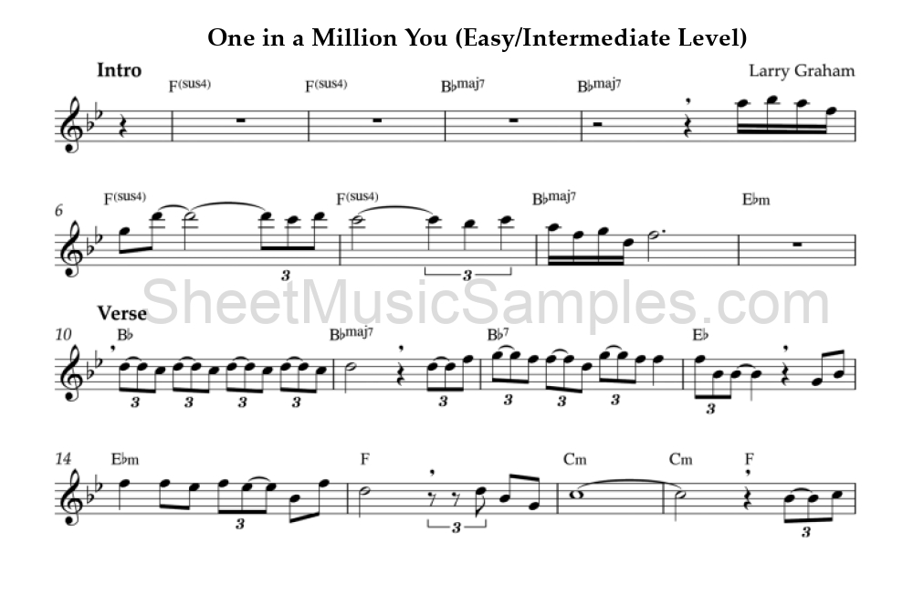 One in a Million You (Easy/Intermediate Level)