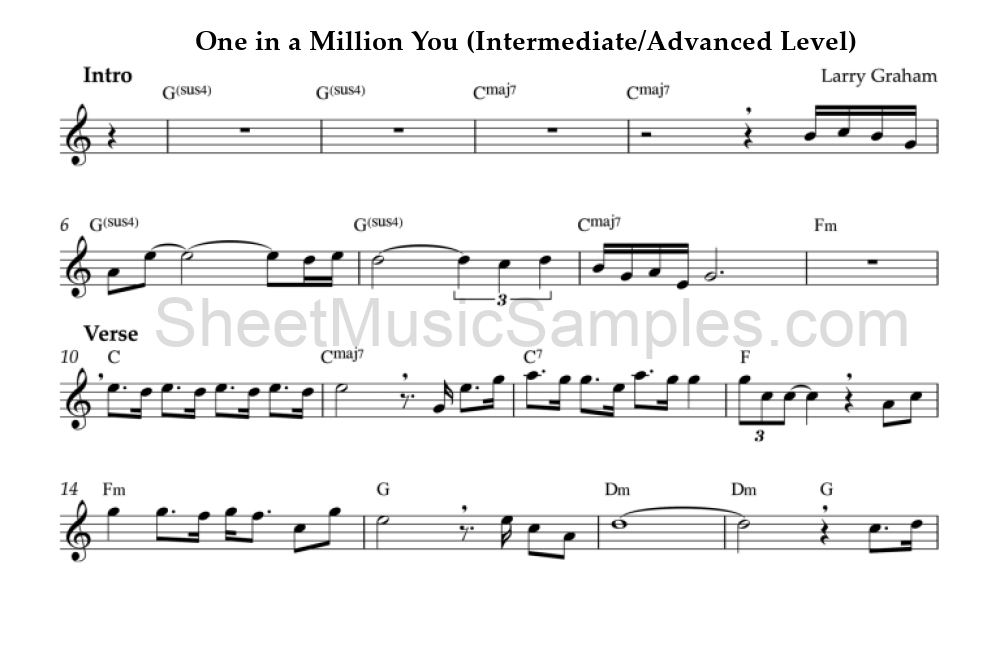 One in a Million You (Intermediate/Advanced Level)