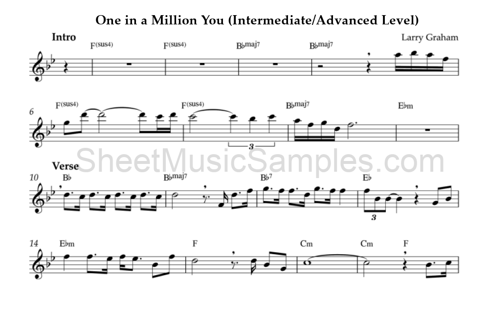 One in a Million You (Intermediate/Advanced Level)