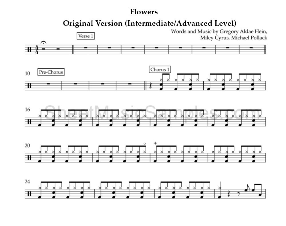 Flowers - Original Version (Intermediate/Advanced Level)