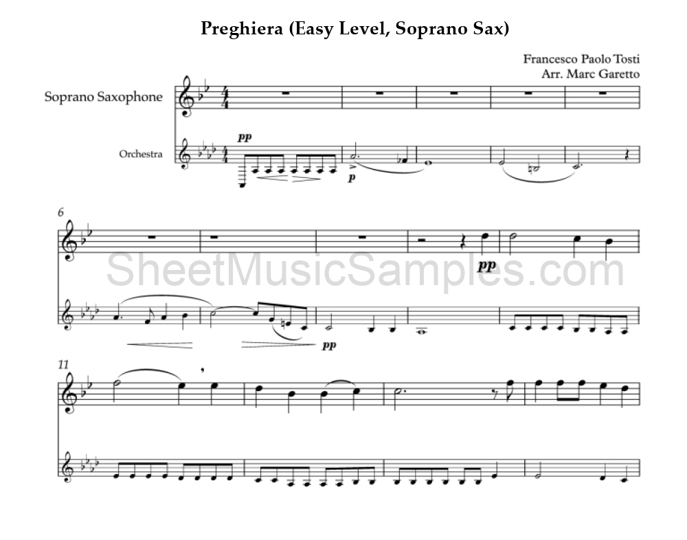 Preghiera (Easy Level, Soprano Sax)