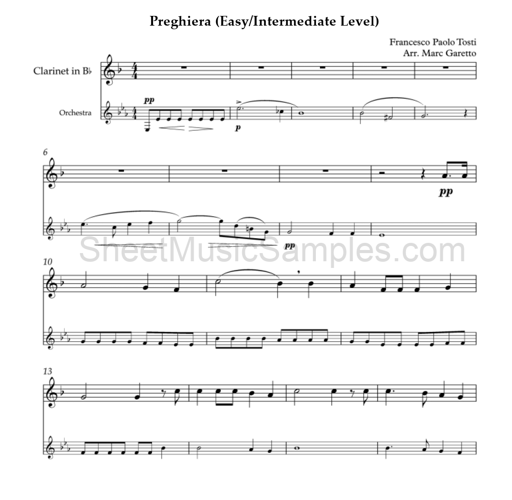 Preghiera (Easy/Intermediate Level)