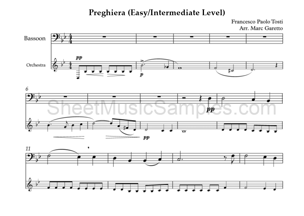 Preghiera (Easy/Intermediate Level)