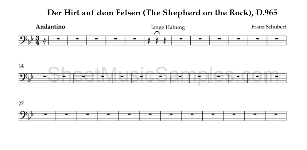 Der Hirt auf dem Felsen (The Shepherd on the Rock), D.965