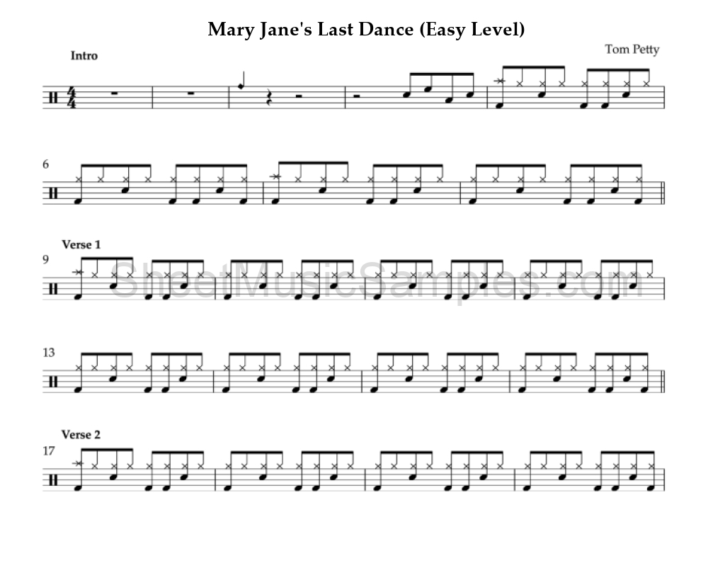 Mary Jane's Last Dance (Easy Level)