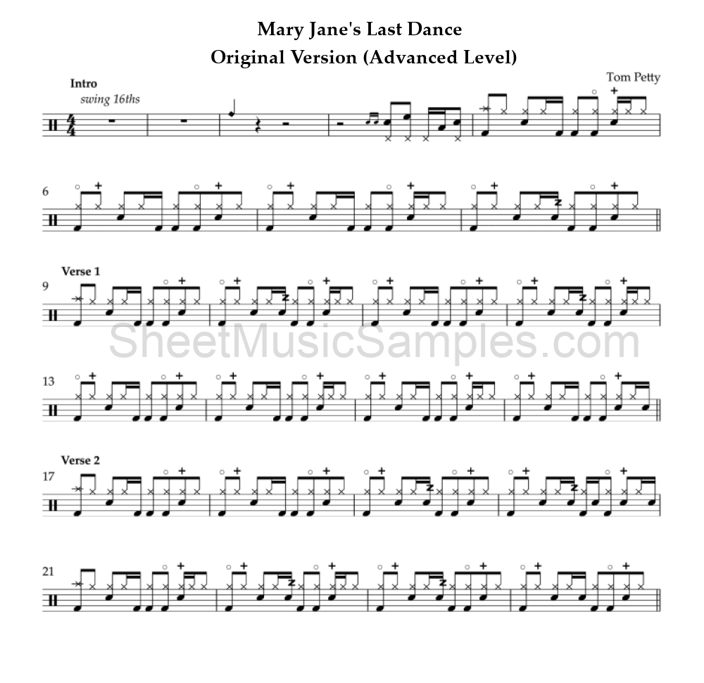 Mary Jane's Last Dance - Original Version (Advanced Level)