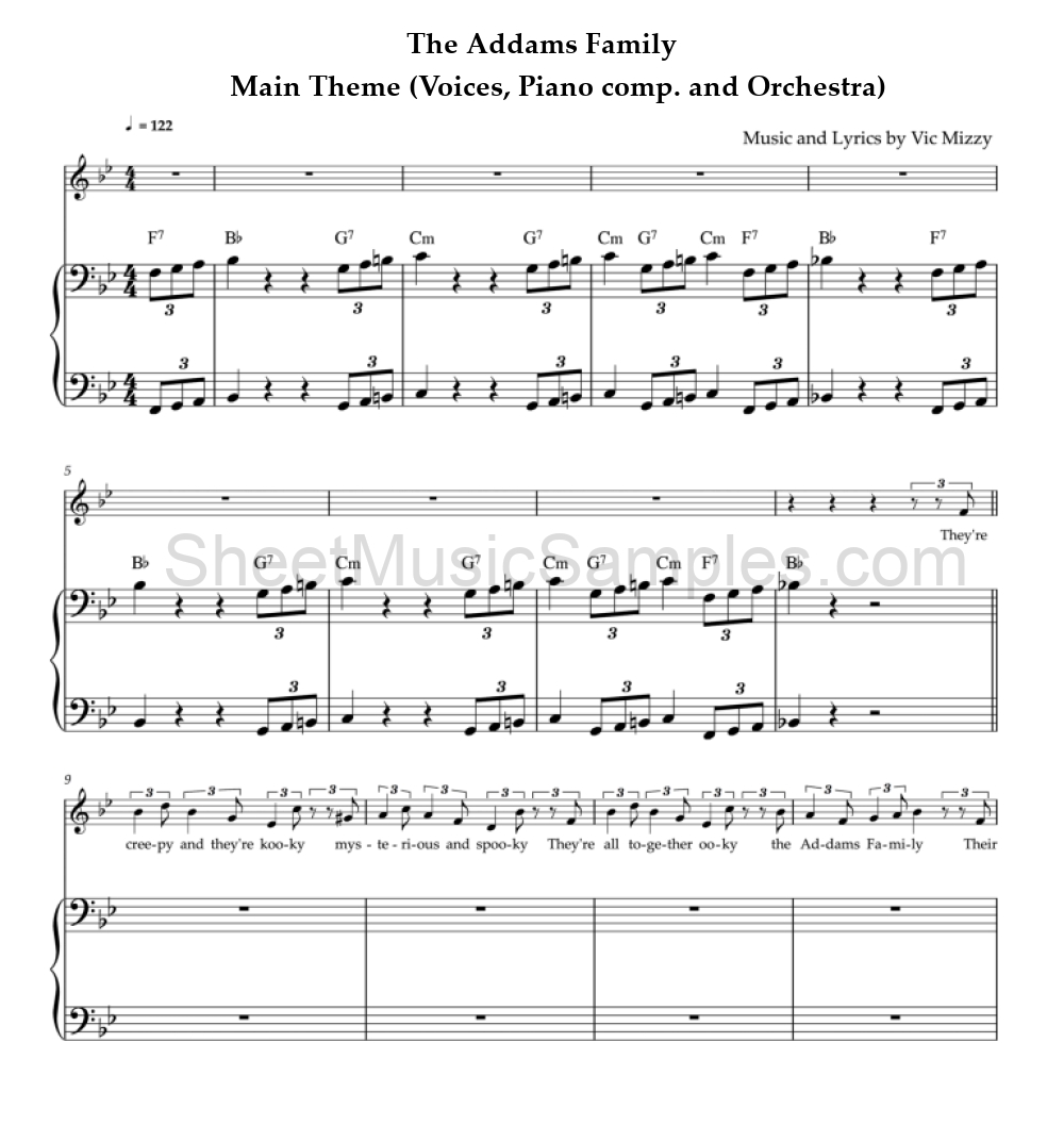 The Addams Family - Main Theme (Voices, Piano comp. and Orchestra)