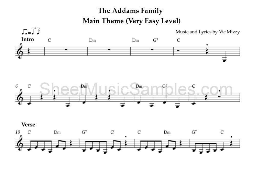 The Addams Family - Main Theme (Very Easy Level)