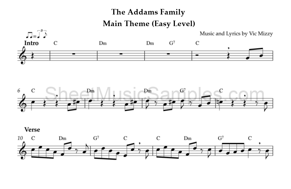 The Addams Family - Main Theme (Easy Level)