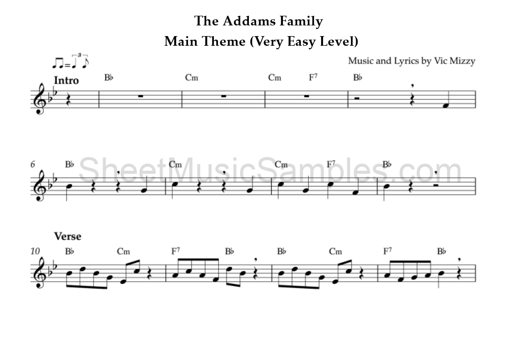 The Addams Family - Main Theme (Very Easy Level)