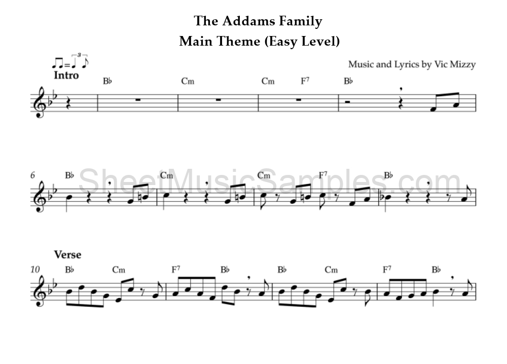 The Addams Family - Main Theme (Easy Level)