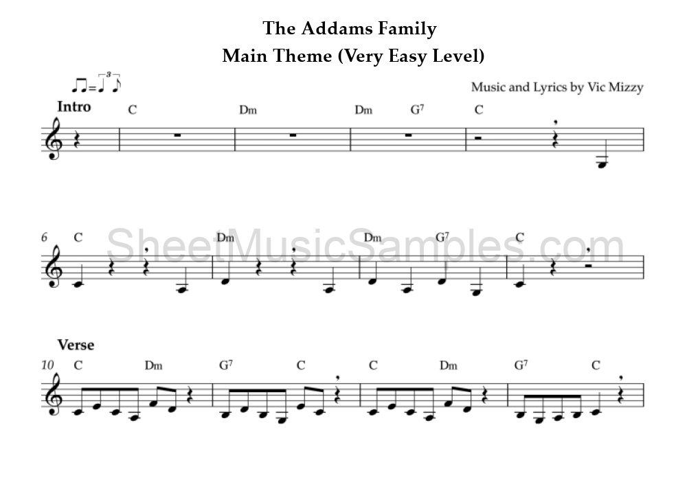 The Addams Family - Main Theme (Very Easy Level)