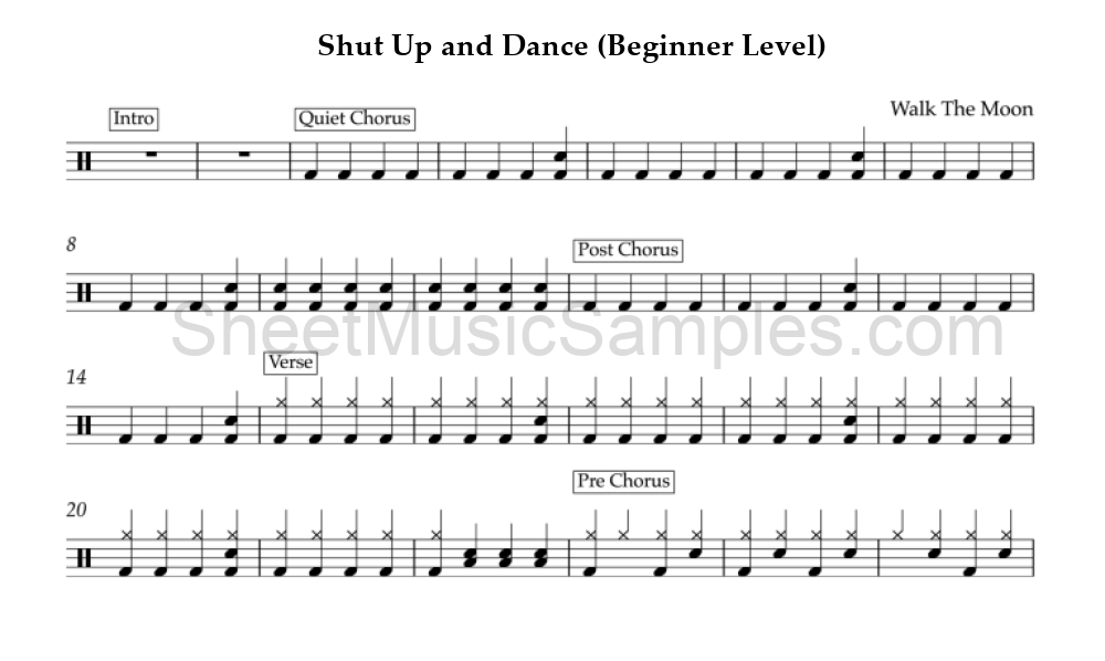 Shut Up and Dance (Beginner Level)