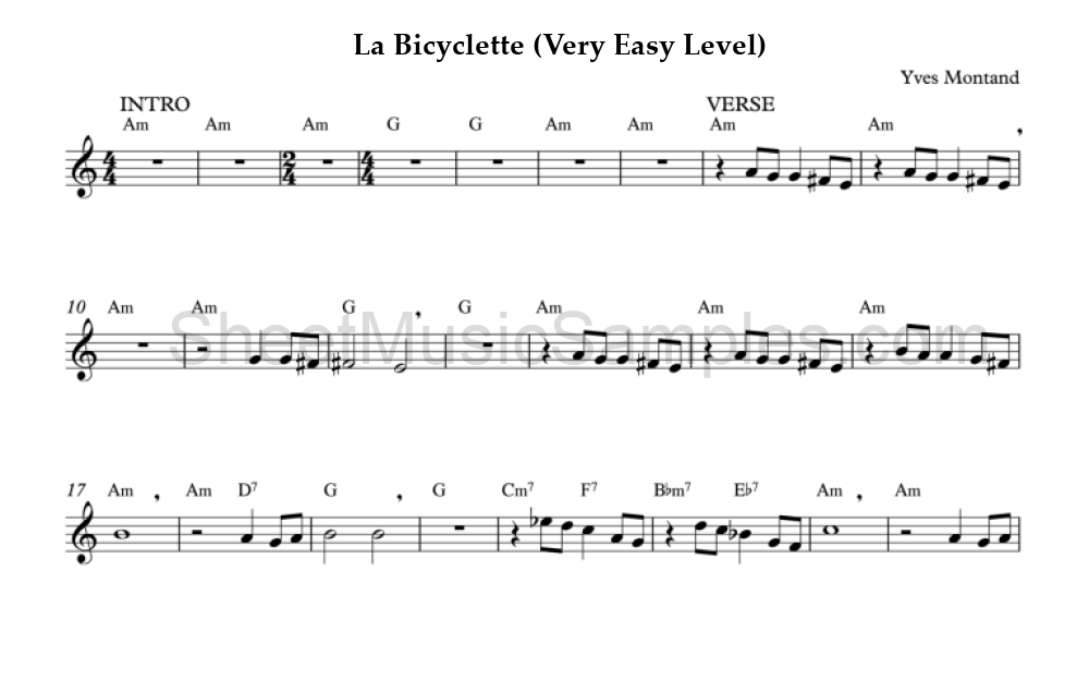 La Bicyclette (Very Easy Level)