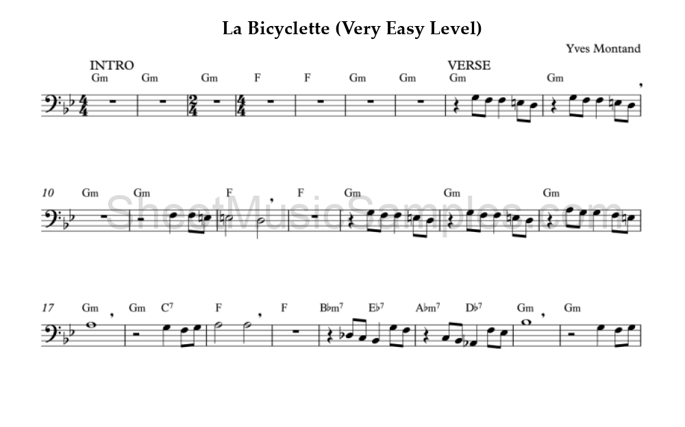 La Bicyclette (Very Easy Level)