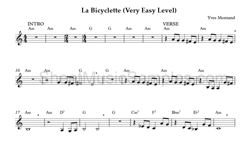 La Bicyclette (Very Easy Level)