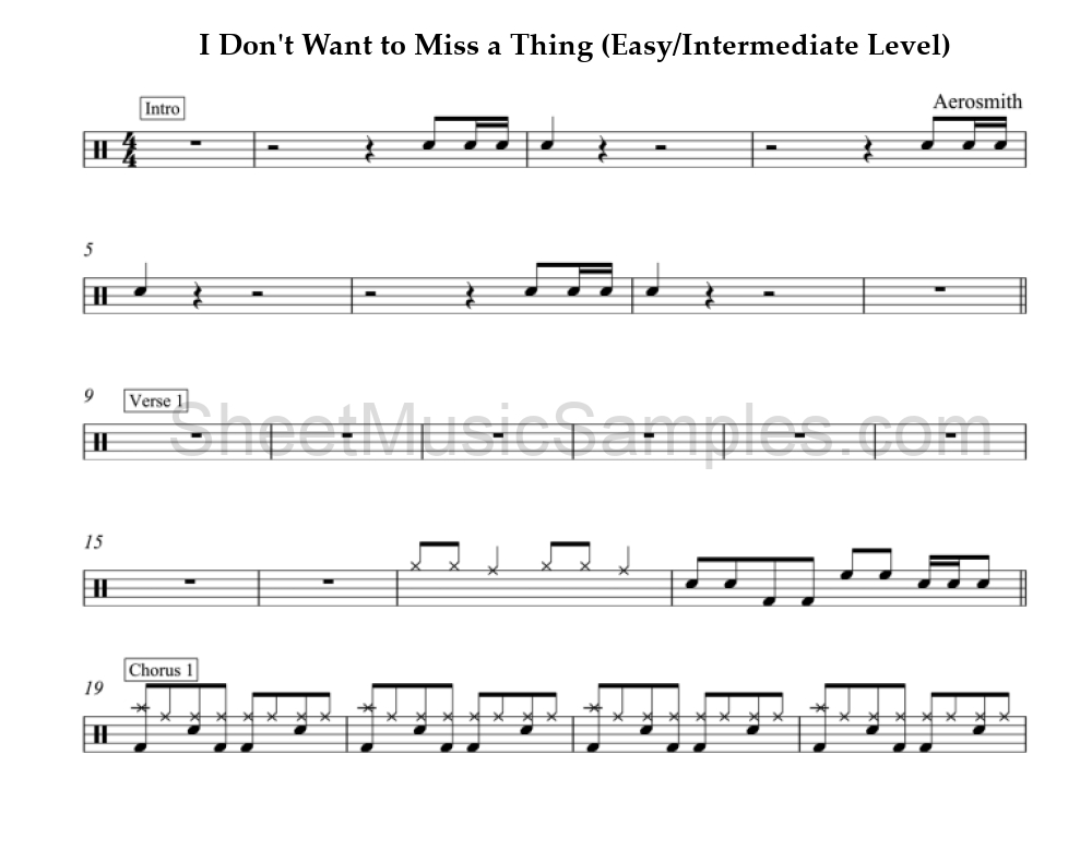 I Don't Want to Miss a Thing (Easy/Intermediate Level)