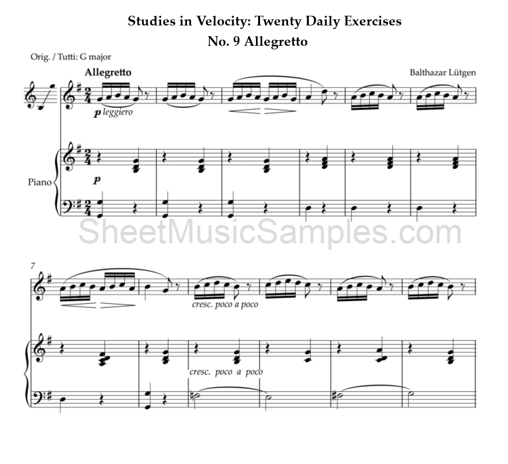 Studies in Velocity: Twenty Daily Exercises - No. 9 Allegretto