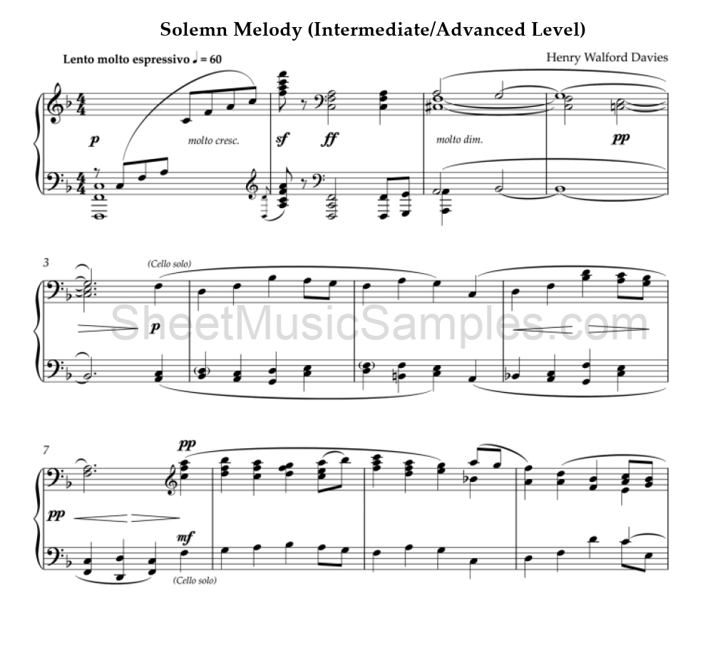 Solemn Melody (Intermediate/Advanced Level)