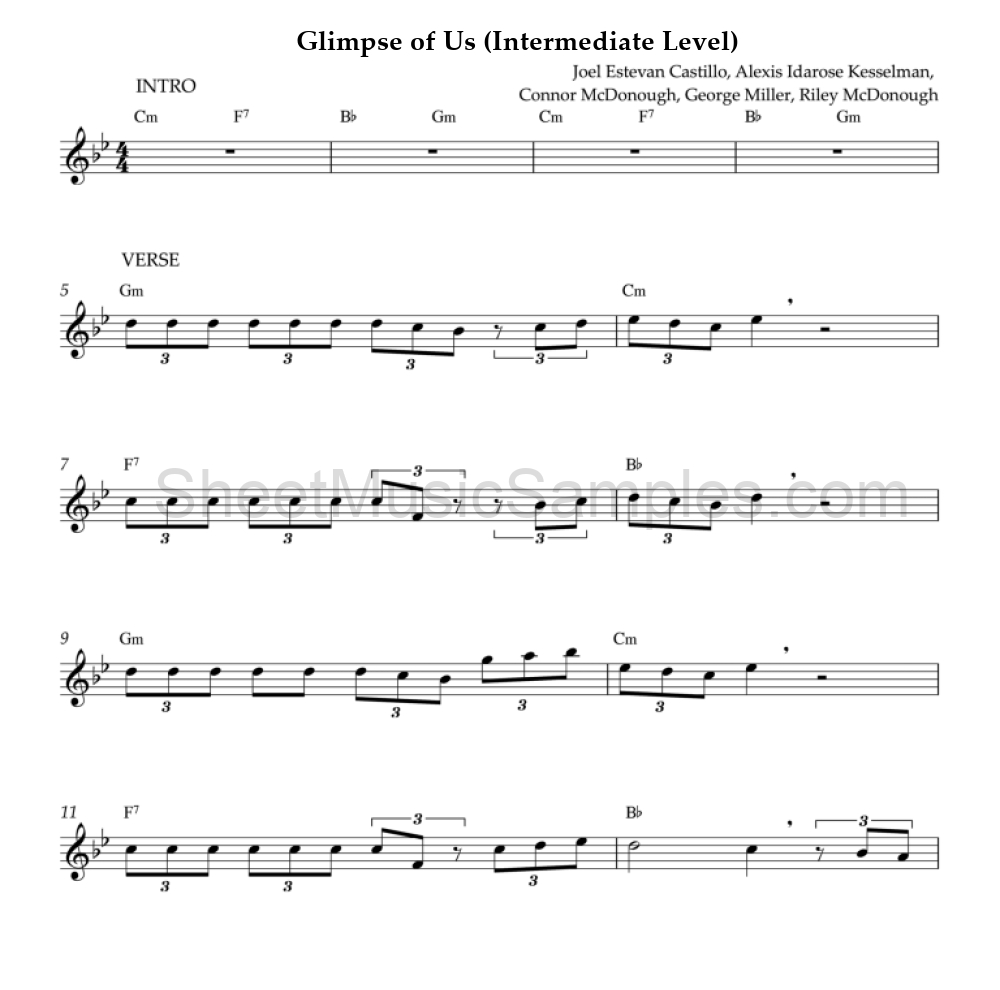 Glimpse of Us (Intermediate Level)