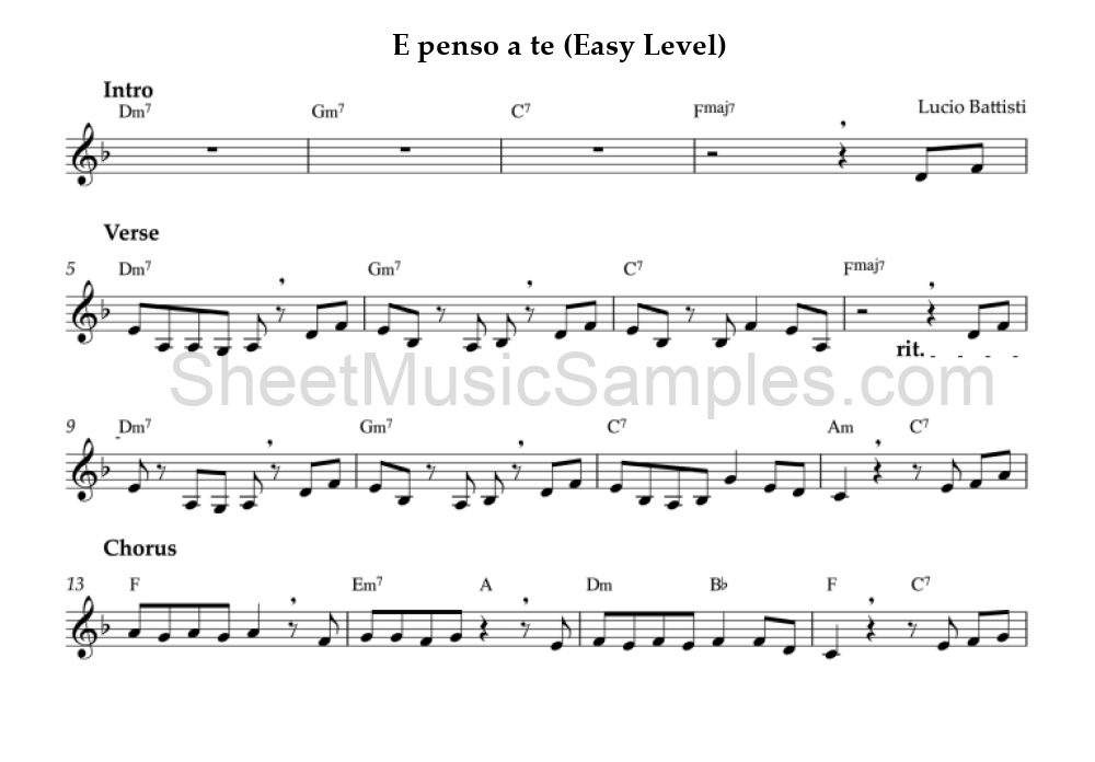 E penso a te (Easy Level)