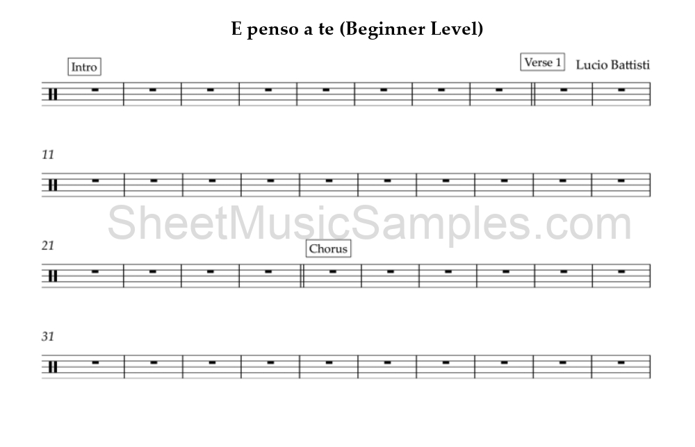 E penso a te (Beginner Level)