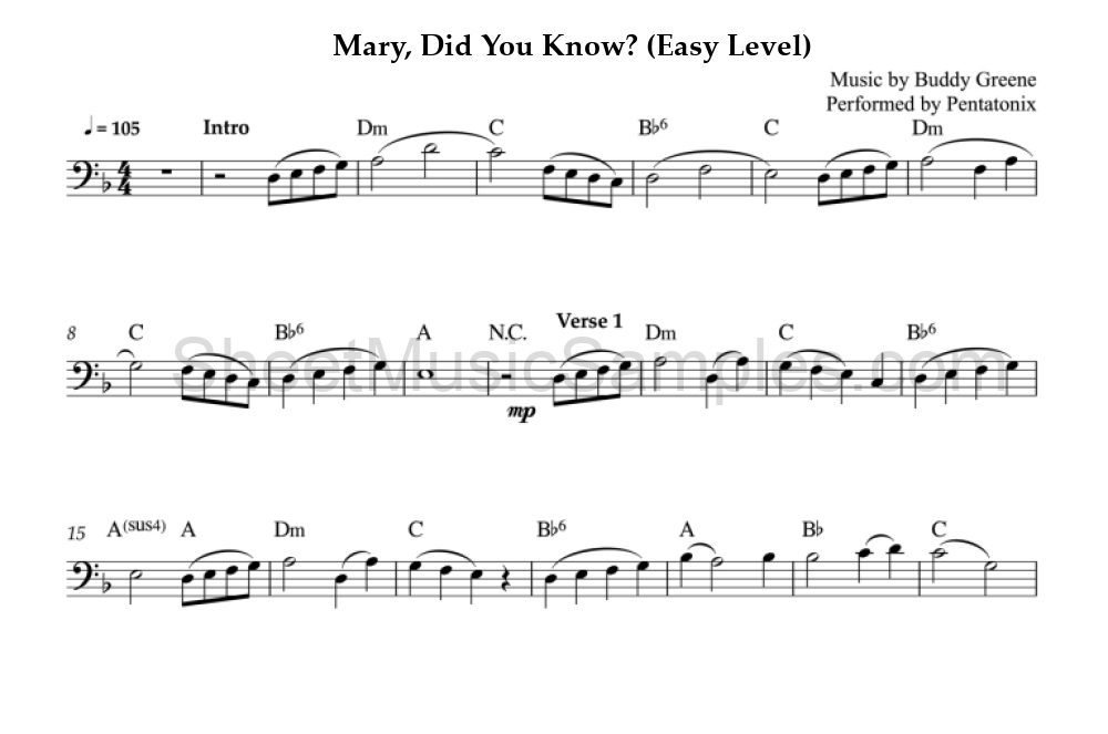 Mary, Did You Know? (Easy Level)