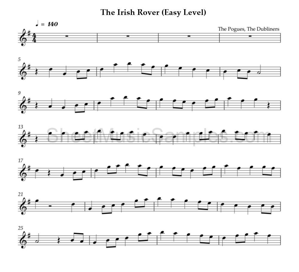 The Irish Rover (Easy Level)