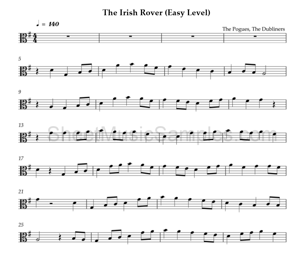 The Irish Rover (Easy Level)