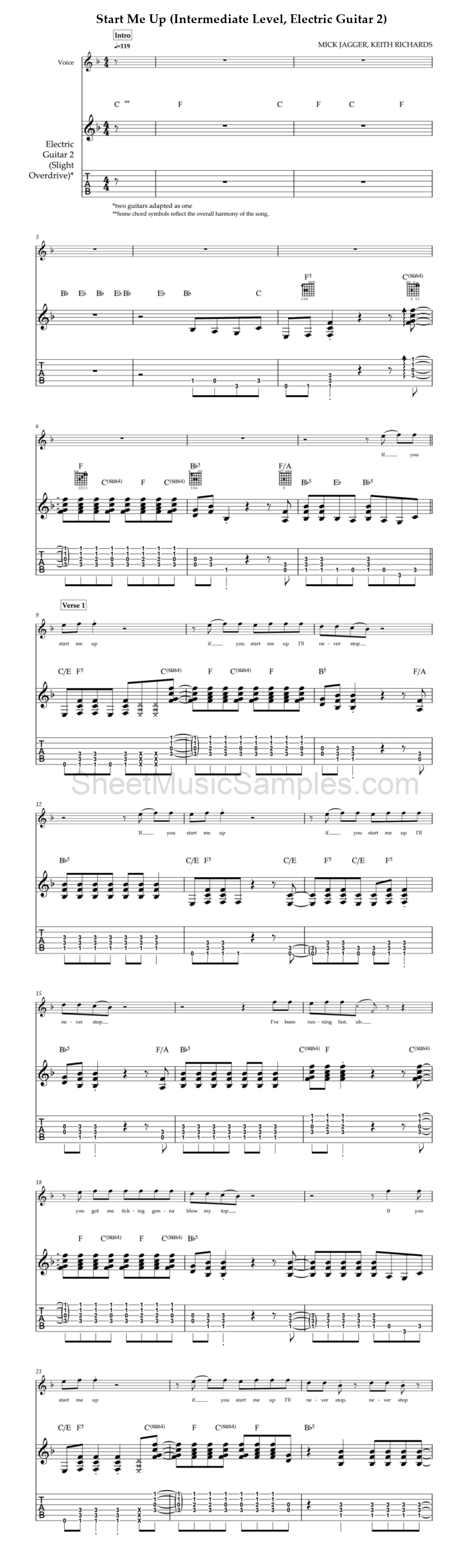 Start Me Up (Intermediate Level, Electric Guitar 2)