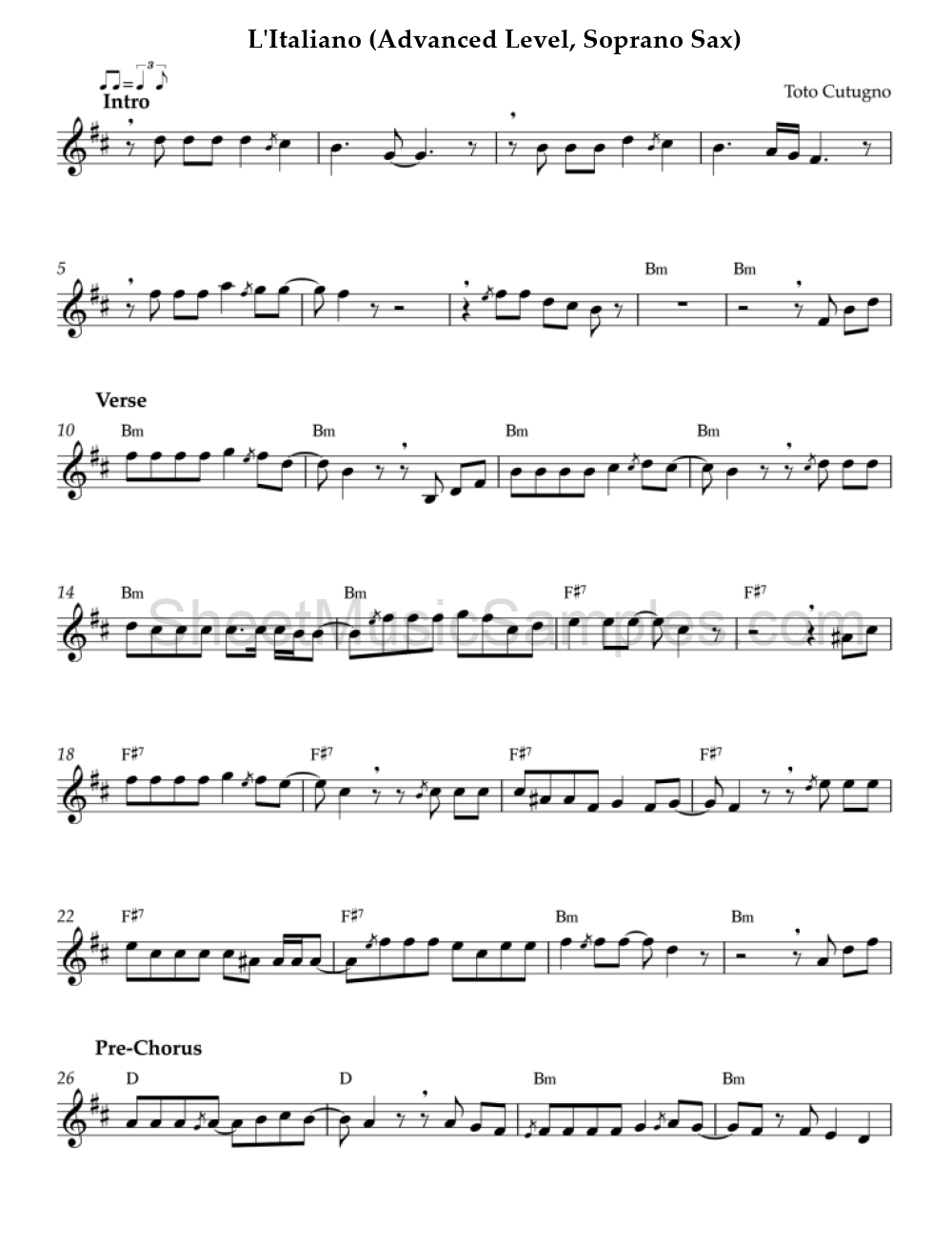 L'Italiano (Advanced Level, Soprano Sax)