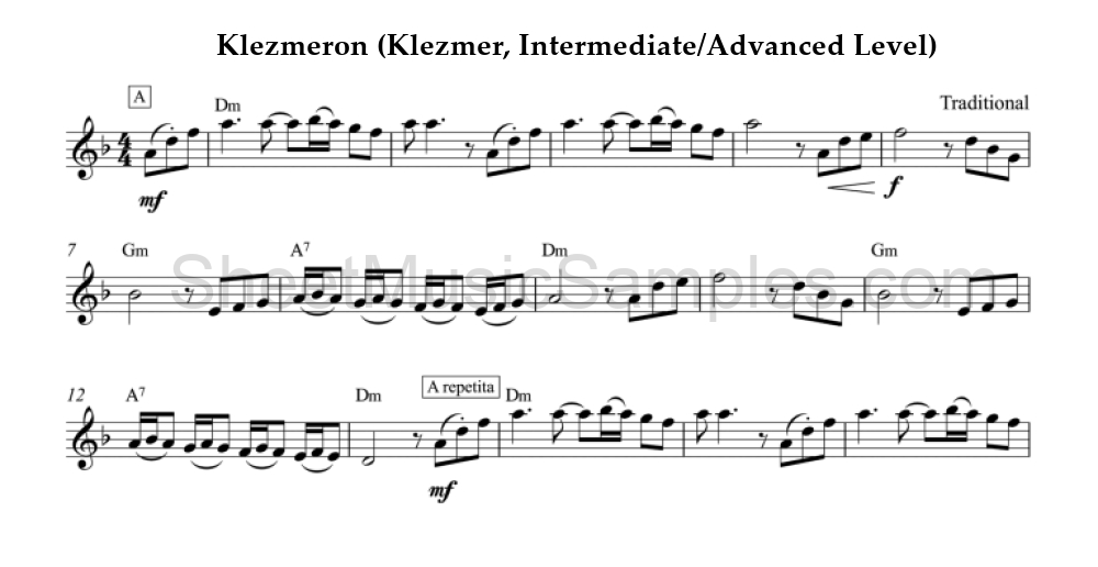 Klezmeron (Klezmer, Intermediate/Advanced Level)