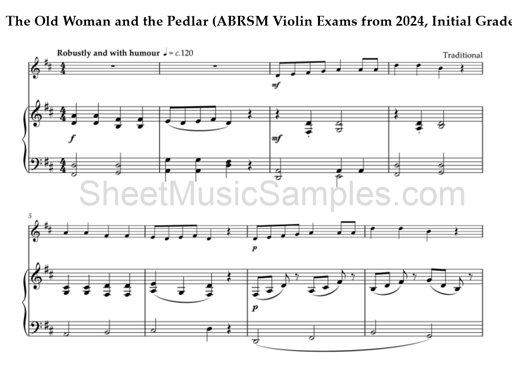 The Old Woman and the Pedlar (ABRSM Violin Exams from 2024, Initial Grade, A:2)