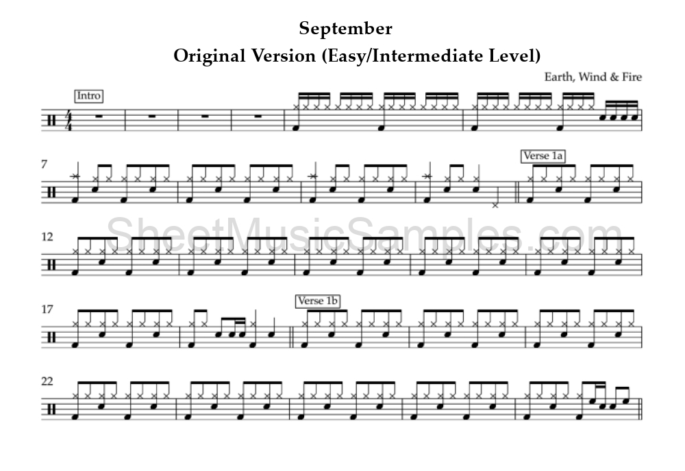 September - Original Version (Easy/Intermediate Level)