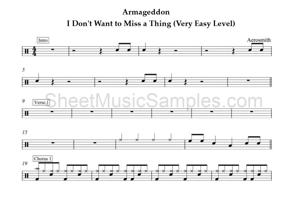 Armageddon - I Don't Want to Miss a Thing (Very Easy Level)
