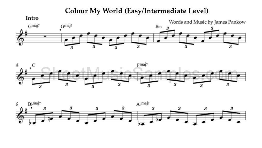 Colour My World (Easy/Intermediate Level)