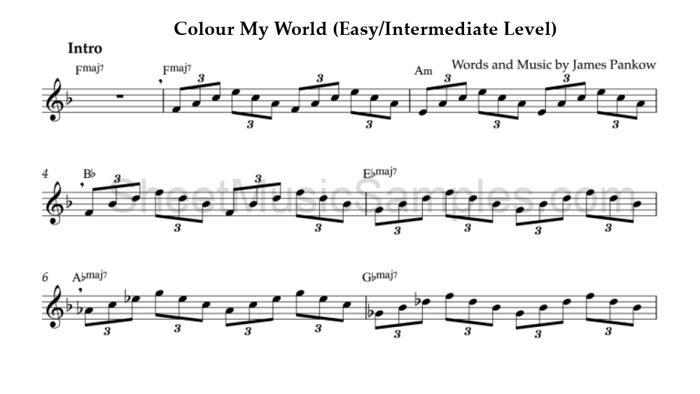 Colour My World (Easy/Intermediate Level)