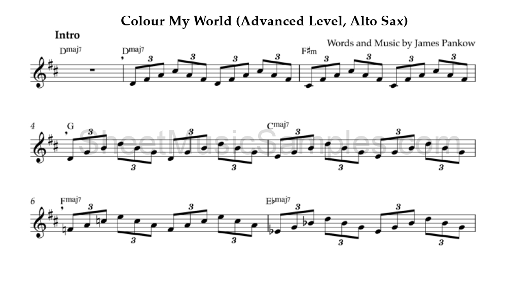 Colour My World (Advanced Level, Alto Sax)