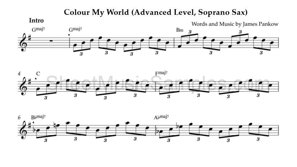 Colour My World (Advanced Level, Soprano Sax)