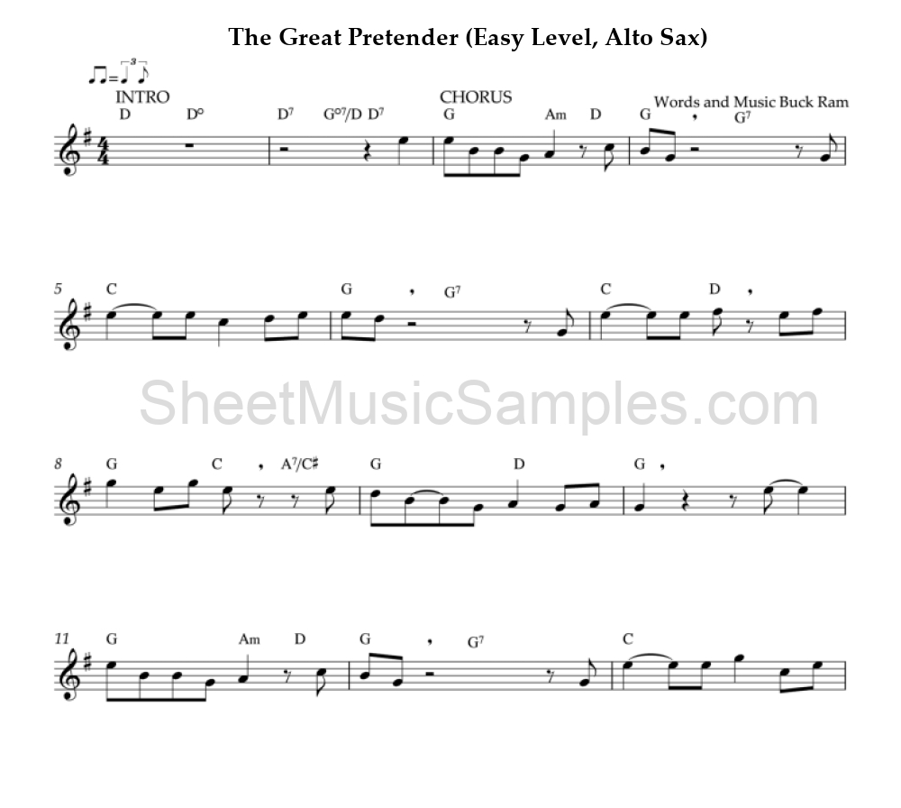 The Great Pretender (Easy Level, Alto Sax)