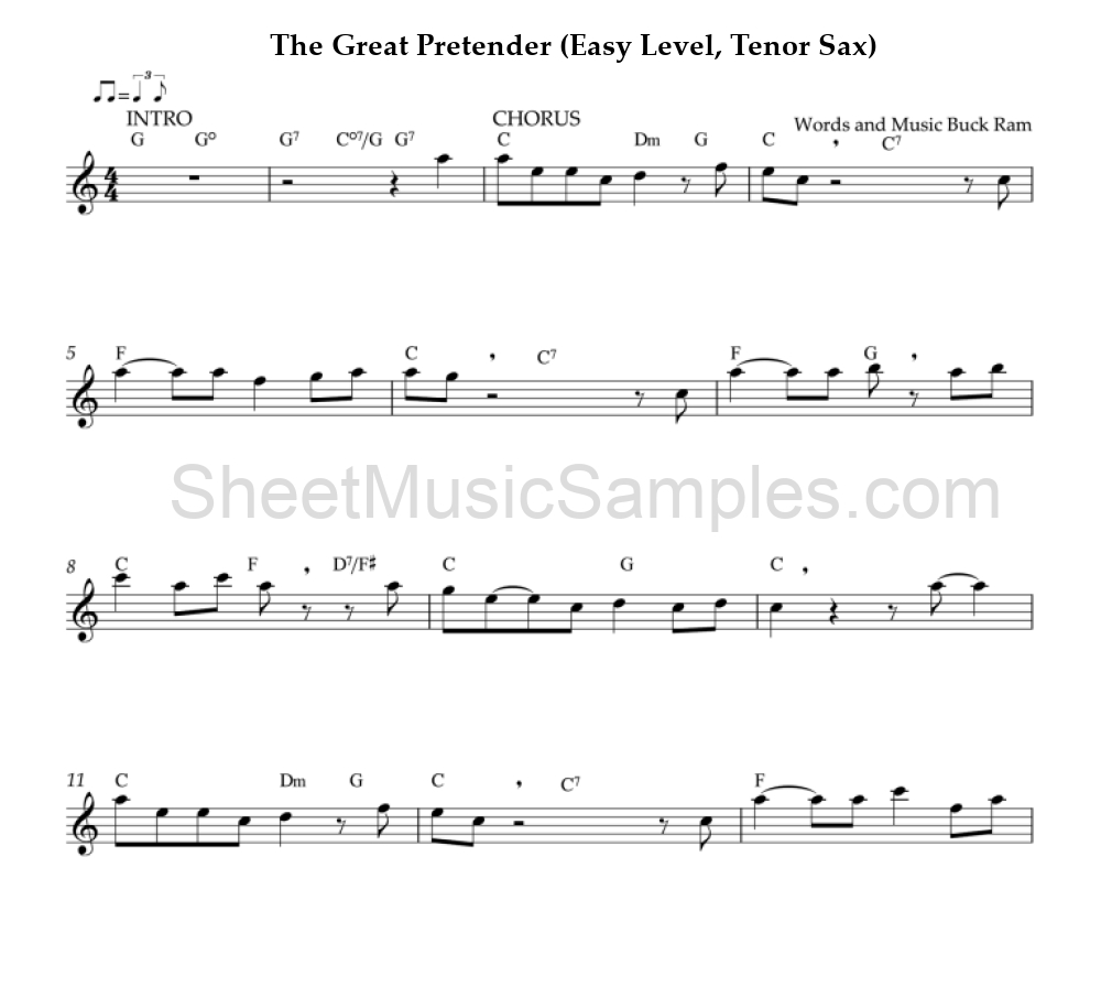 The Great Pretender (Easy Level, Tenor Sax)