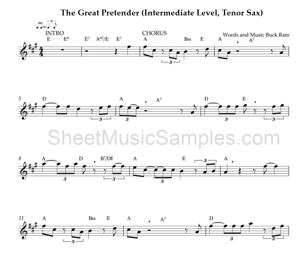 The Great Pretender (Intermediate Level, Tenor Sax)