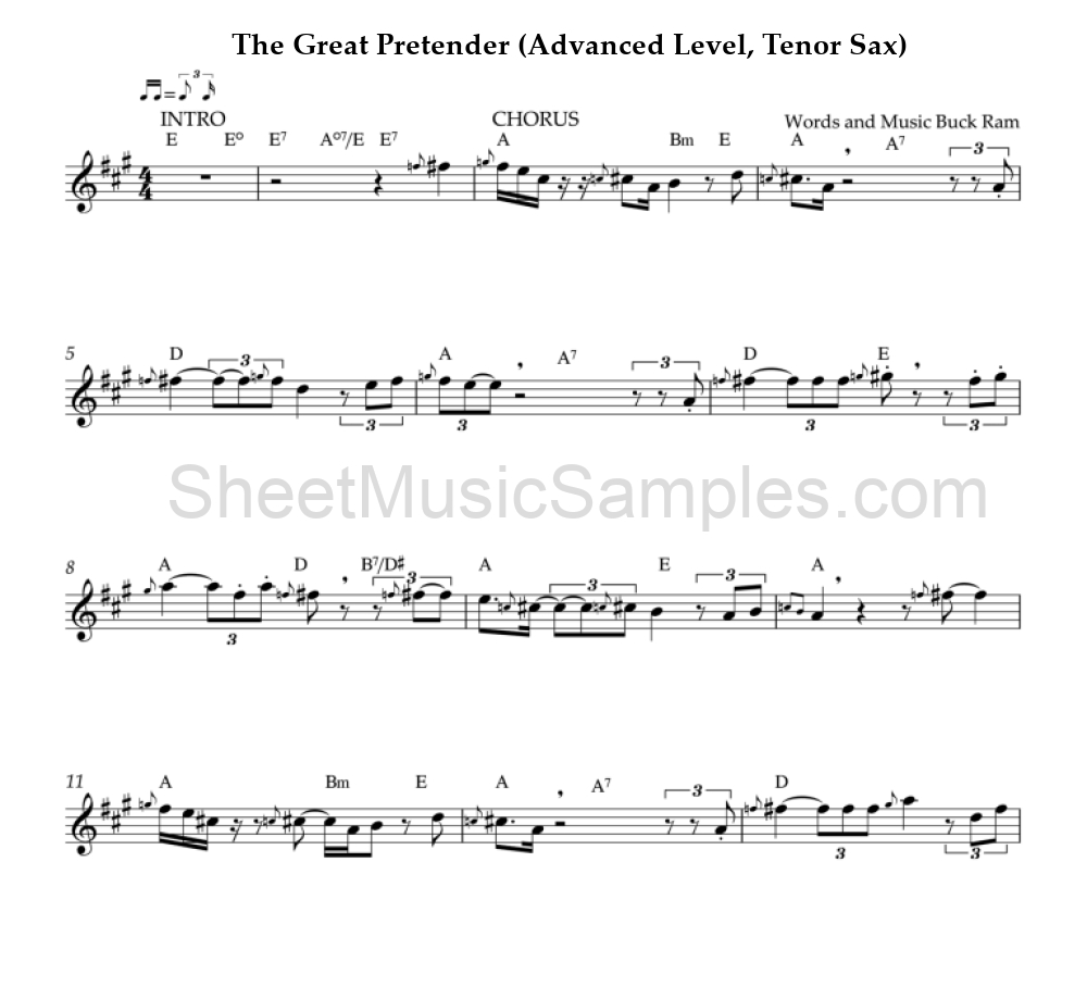 The Great Pretender (Advanced Level, Tenor Sax)