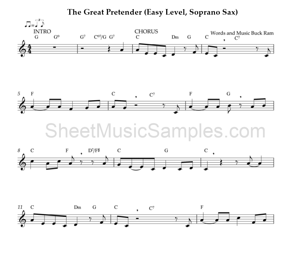 The Great Pretender (Easy Level, Soprano Sax)