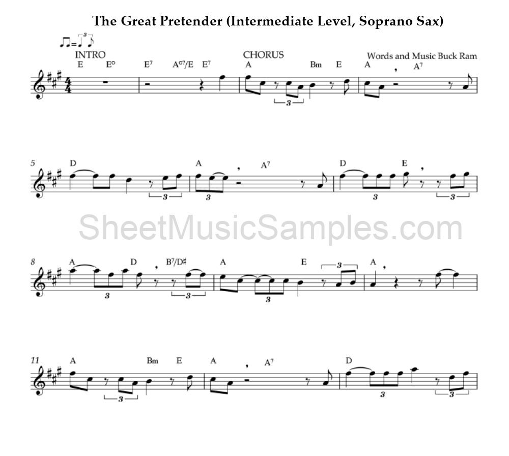 The Great Pretender (Intermediate Level, Soprano Sax)