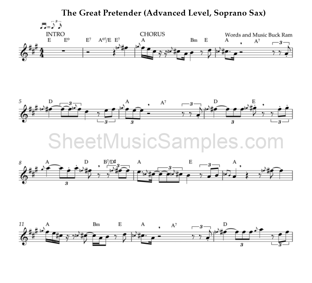 The Great Pretender (Advanced Level, Soprano Sax)